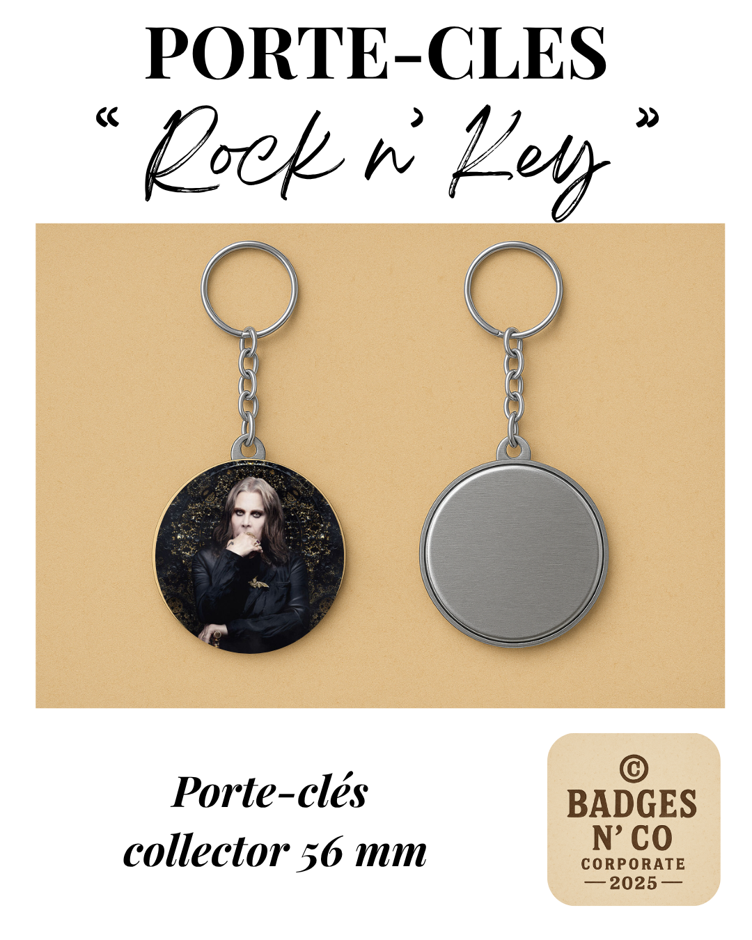 Ozzy Osbourne – 🦇 Le porte-clés Rock and Keys, folie heavy et aura immortelle ⚔️