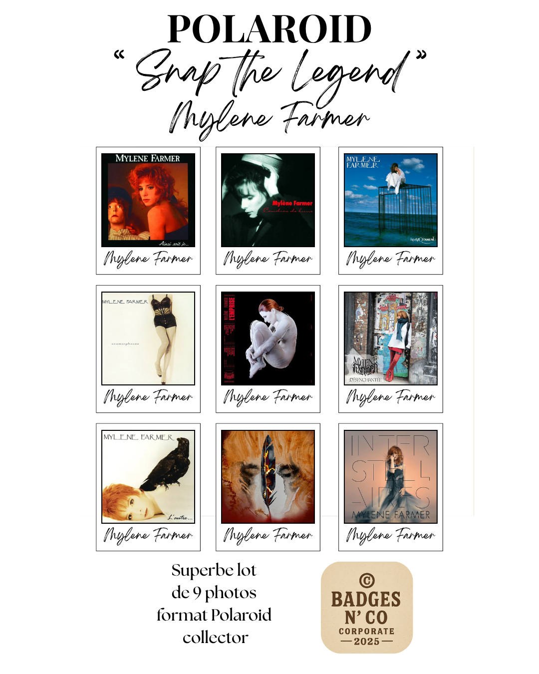 🖤 Snap the Legend – Mylène Farmer : 9 pochettes, une icône mystique 📸