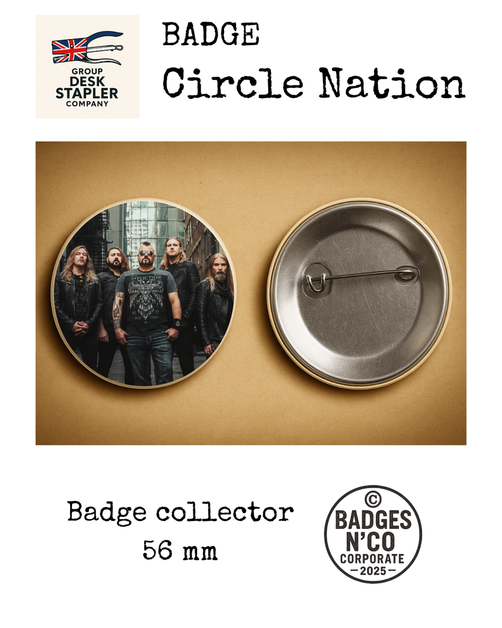 Badge Sabaton Circle Nation collector 56 mm