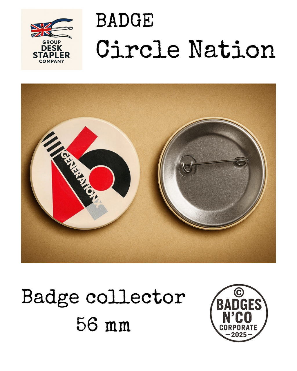 Generation X – badge 56 mm : L’énergie punk gravée avant l’explosion solo de Billy Idol