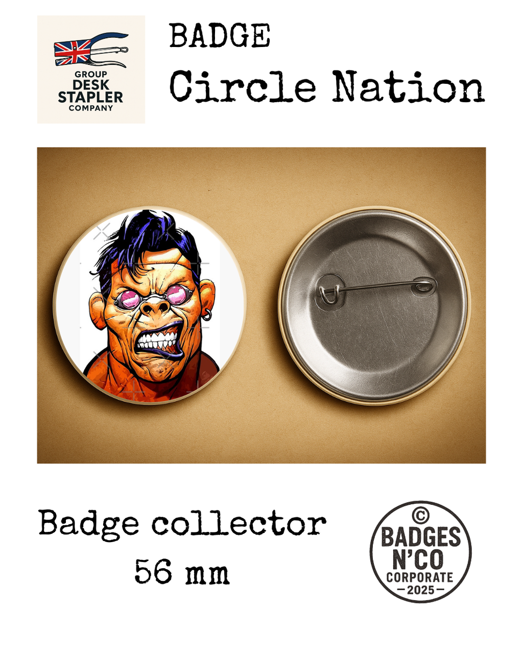 RanXerox – badge 56 mm : La fureur mécanique gravée dans l’acier post-apocalyptique