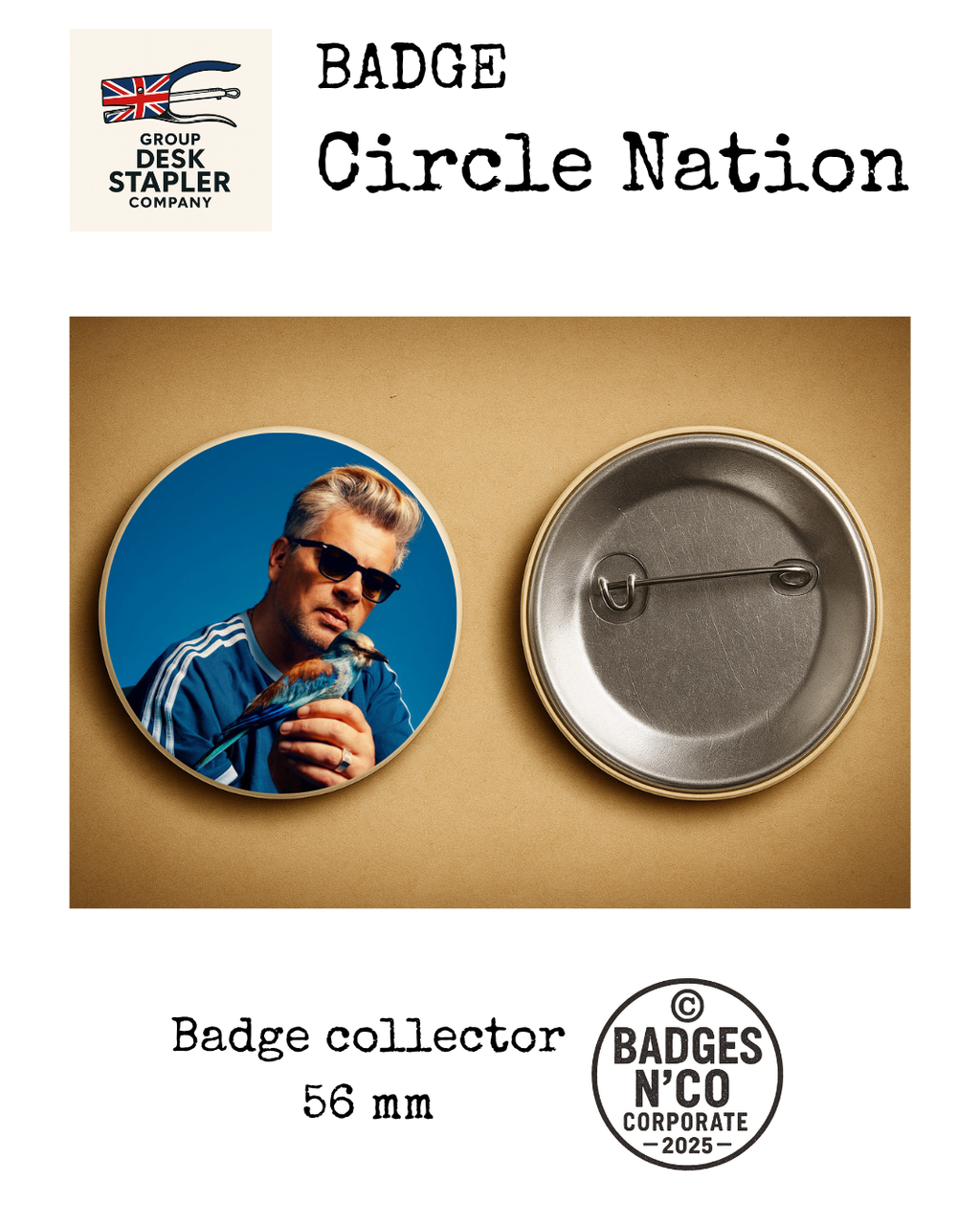 Badge Benjamin Biolay 56 mm chanson française élégante collector Circle Nation