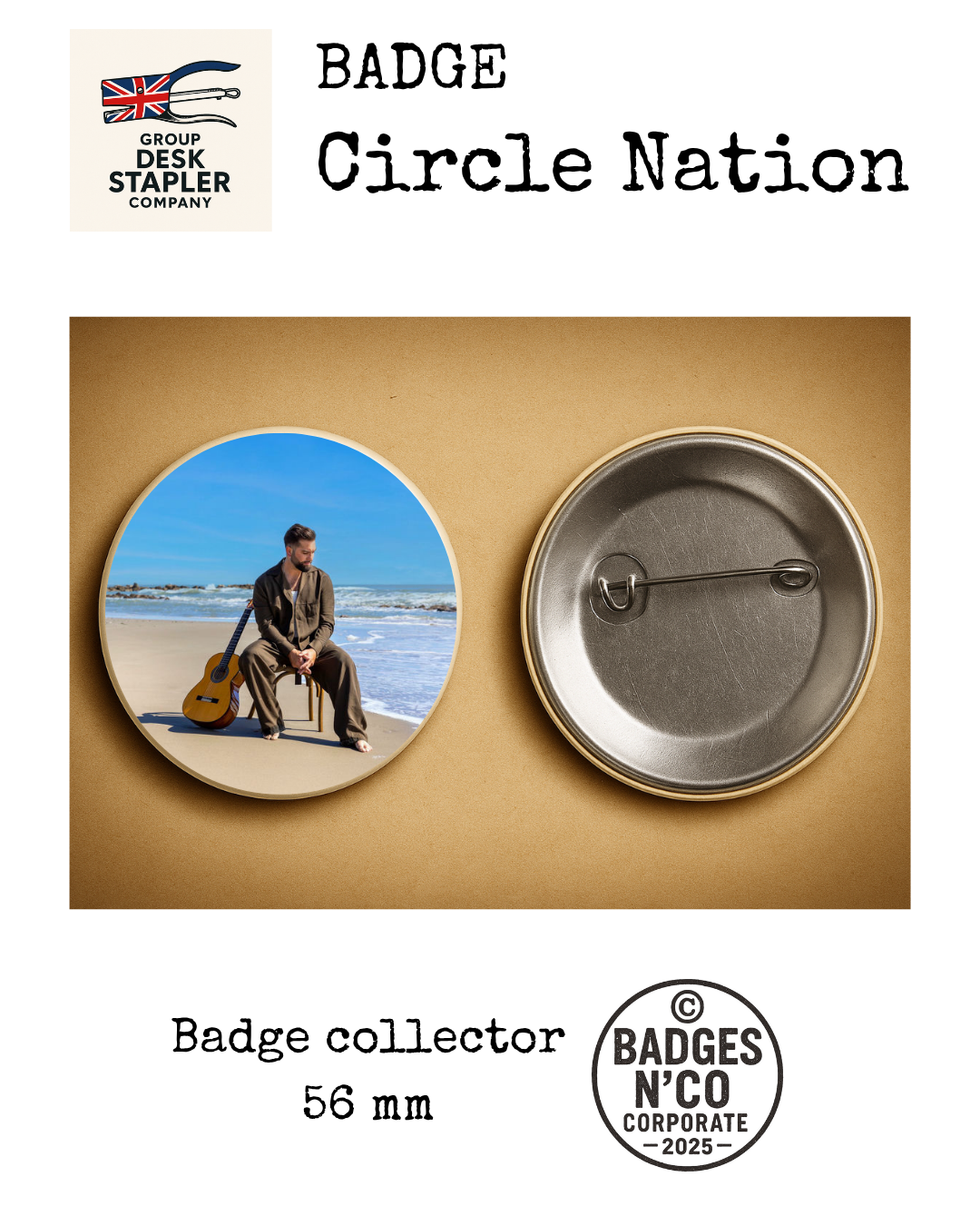 Badge Kendji Girac 56 mm pop gipsy française art collector