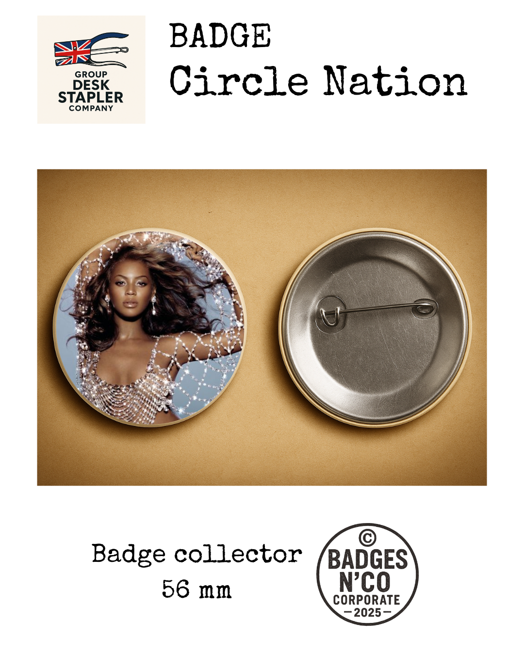 Beyoncé Badge 56 mm Circle Nation Collector