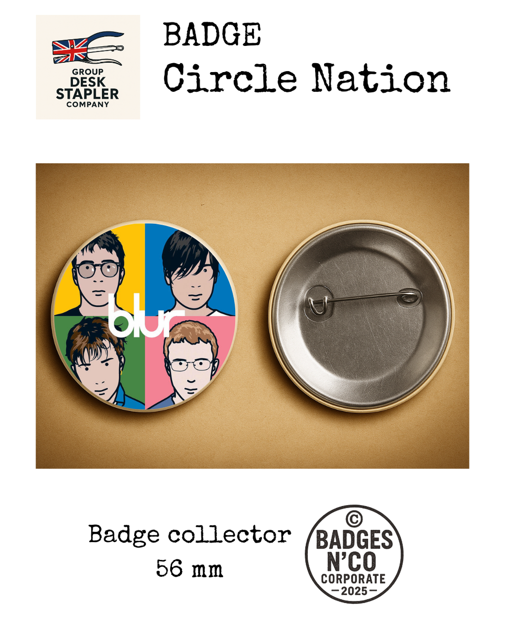 Blur Badge 56 mm Circle Nation Collector