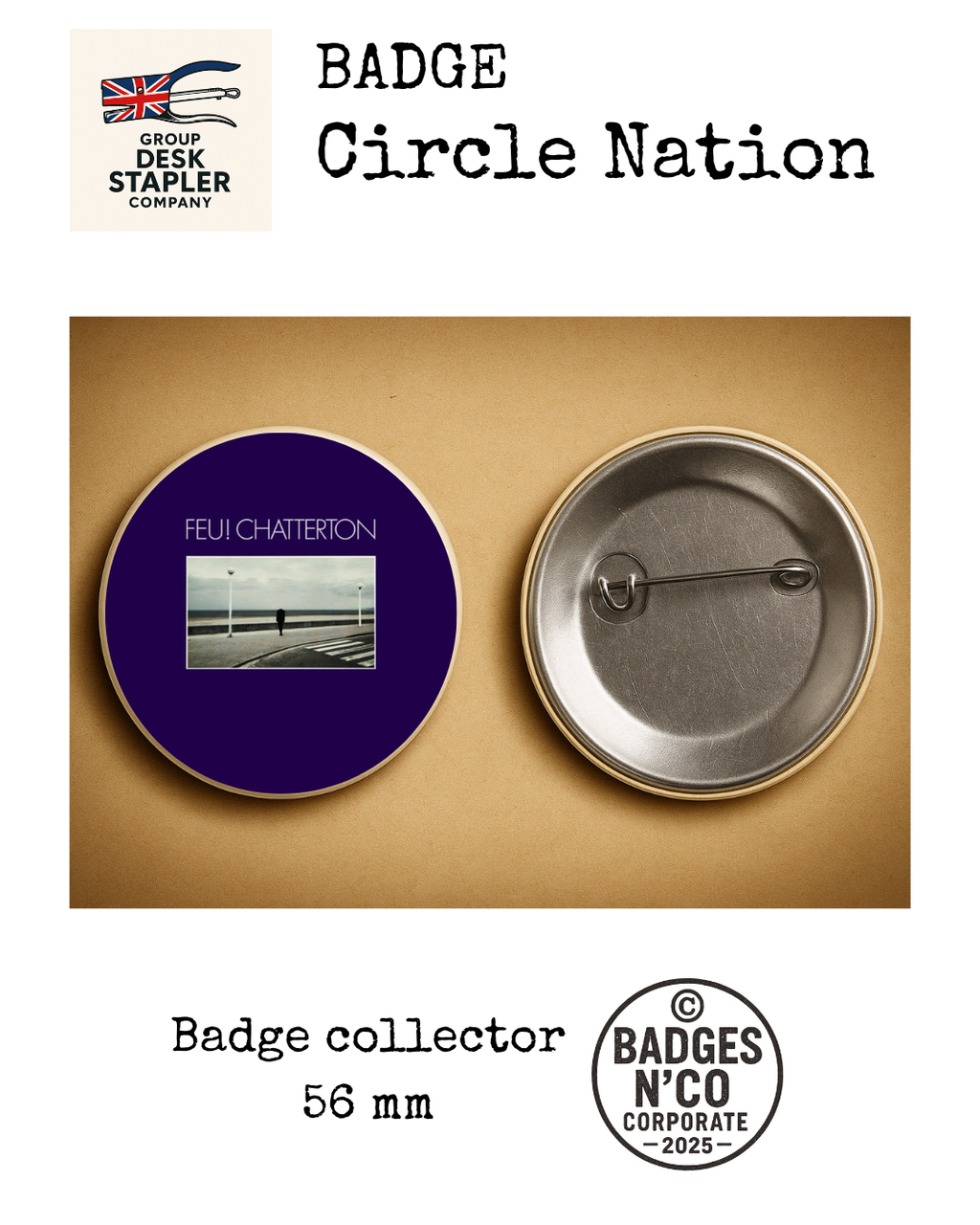 Feu Chatterton Badge 56 mm Circle Nation Collector