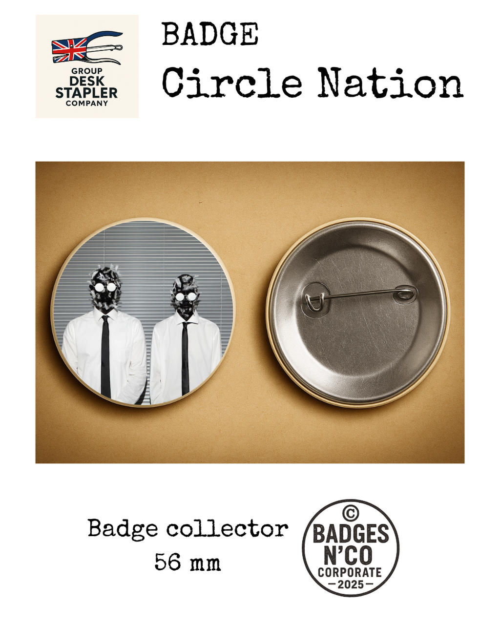 Badge Kompromat 56 mm electro punk indus française collector design musical