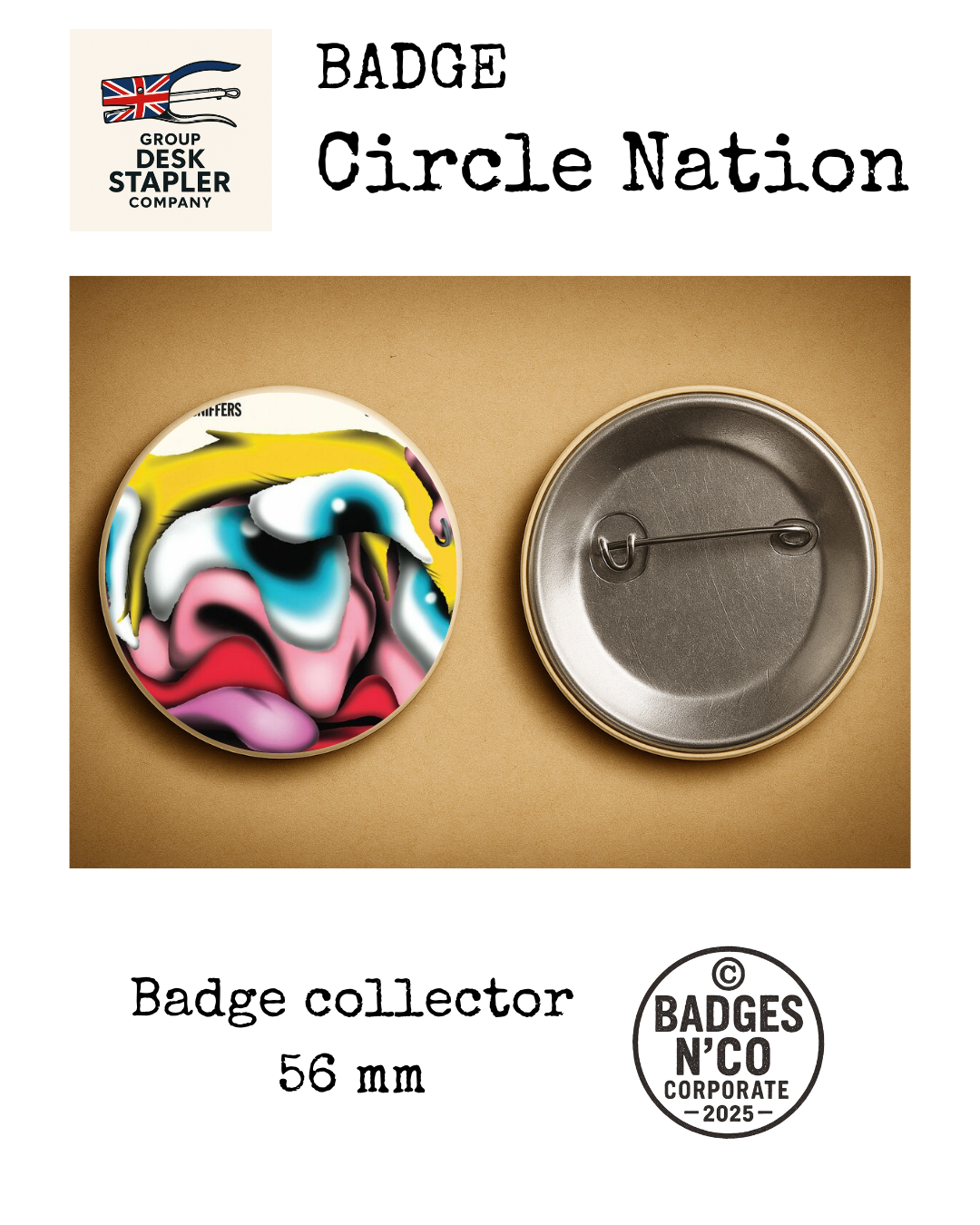 Badge Amyl and The Sniffers Circle Nation collector 56 mm