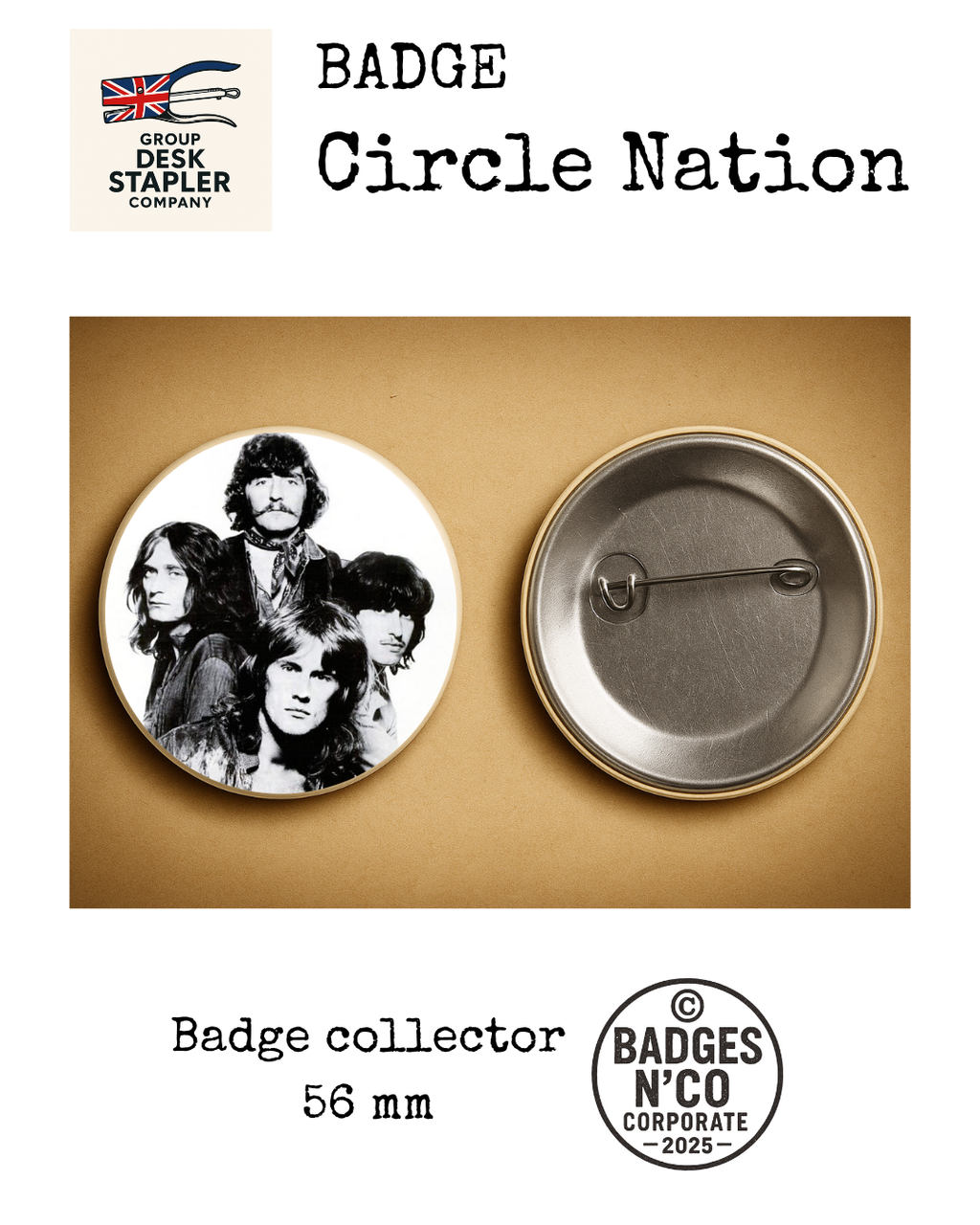 Badge Ten Years After 56 mm – Collection Circle Nation (blues rock vintage)