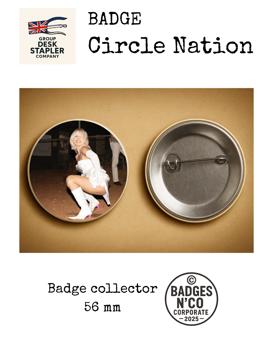 Badge Amyl and The Sniffers 56 mm – Collection Circle Nation (punk rock australien)