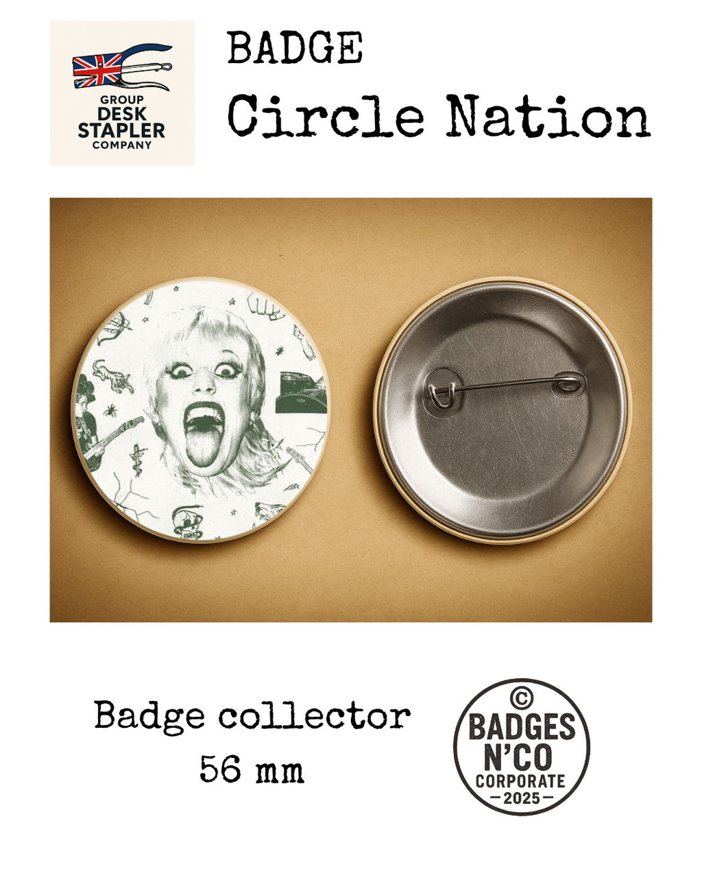 Badge Amyl and The Sniffers Circle Nation collector 56 mm