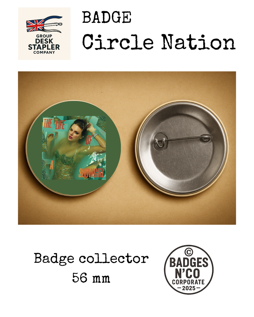 Badge Taylor Swift Circle Nation collector 56 mm
