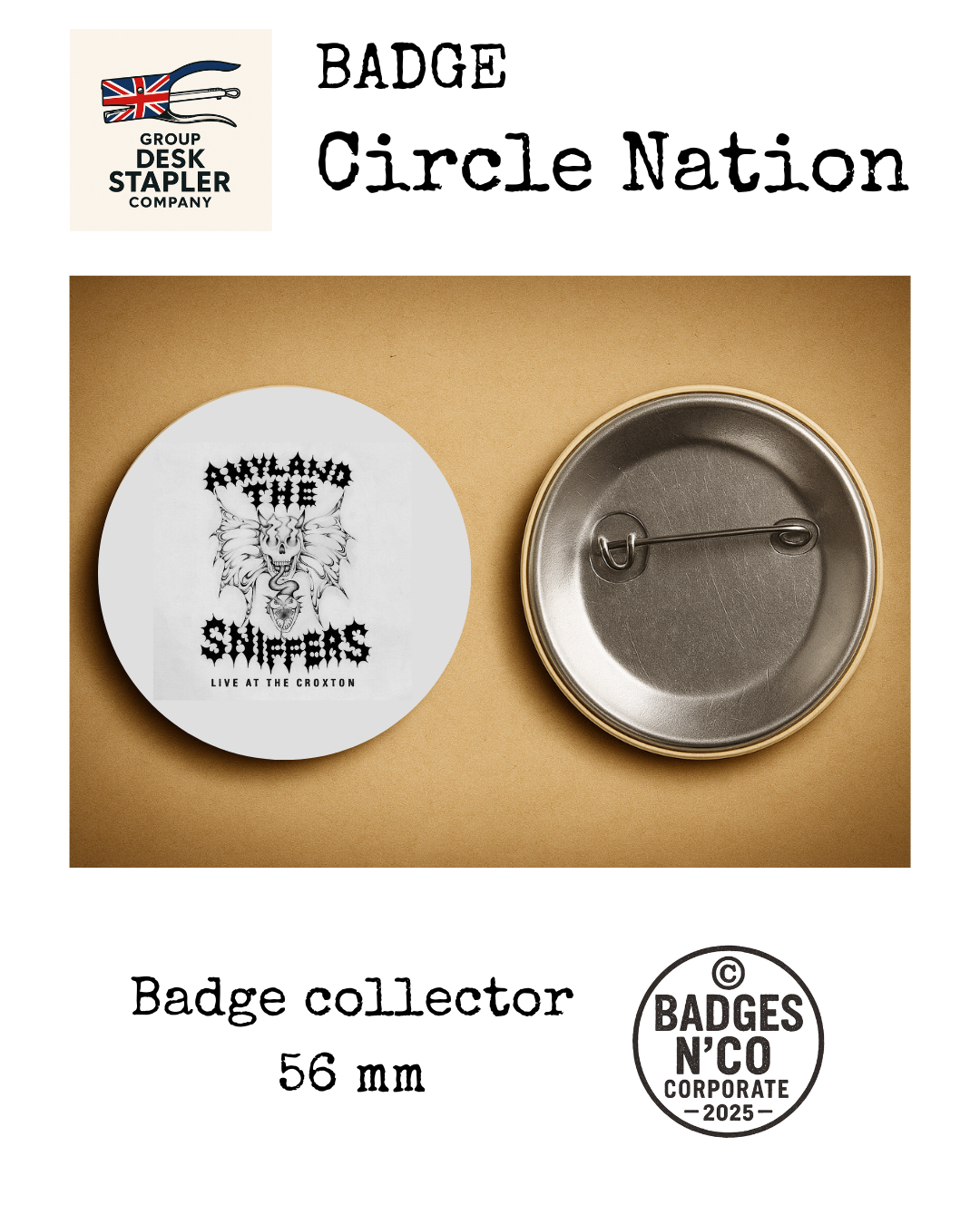 Badge Amyl and The Sniffers Circle Nation collector 56 mm