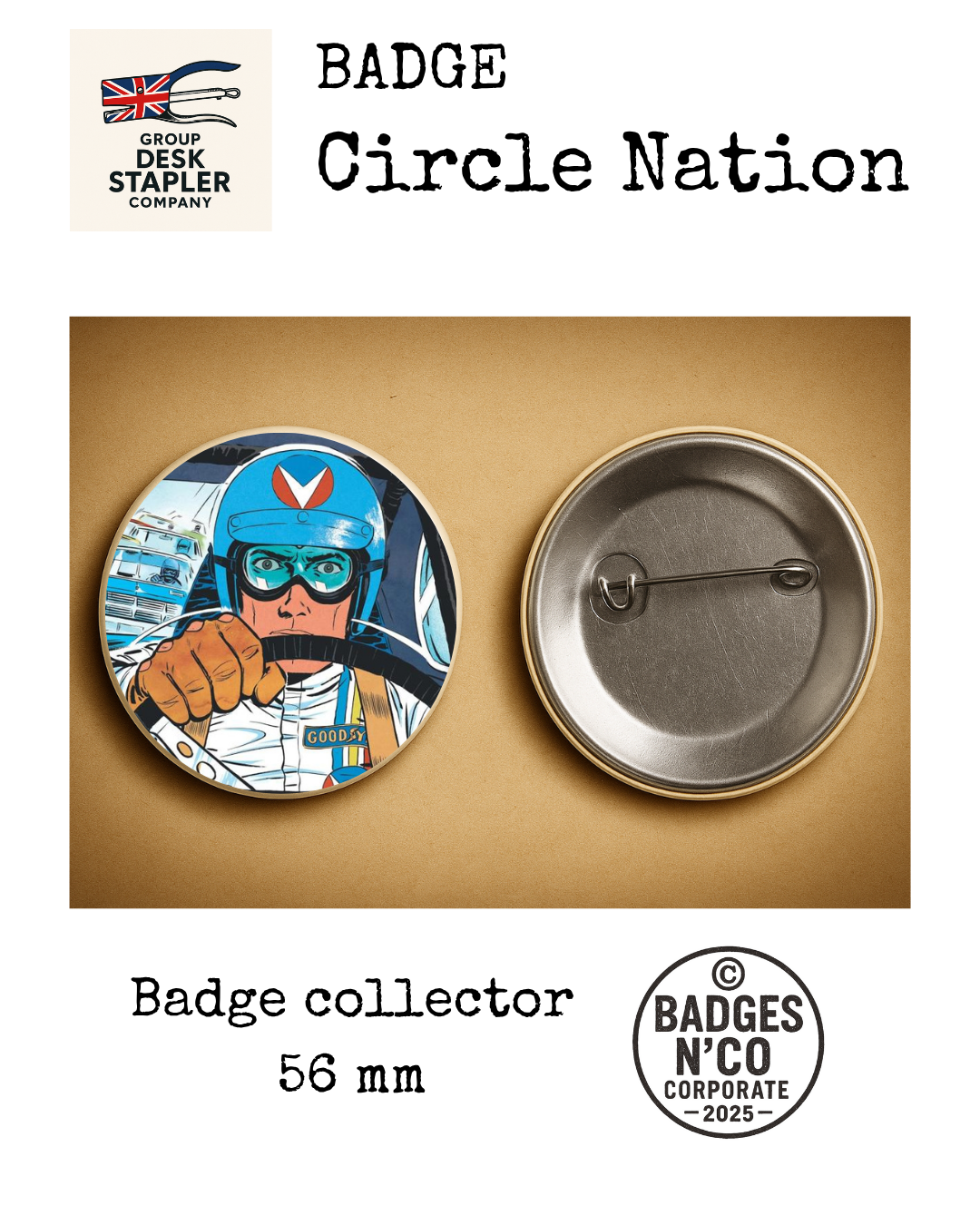 Badge Michel Vaillant Circle Nation collector 56 mm
