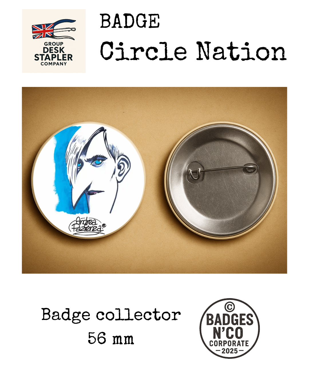 Badge Zanardi Circle Nation collector 56 mm