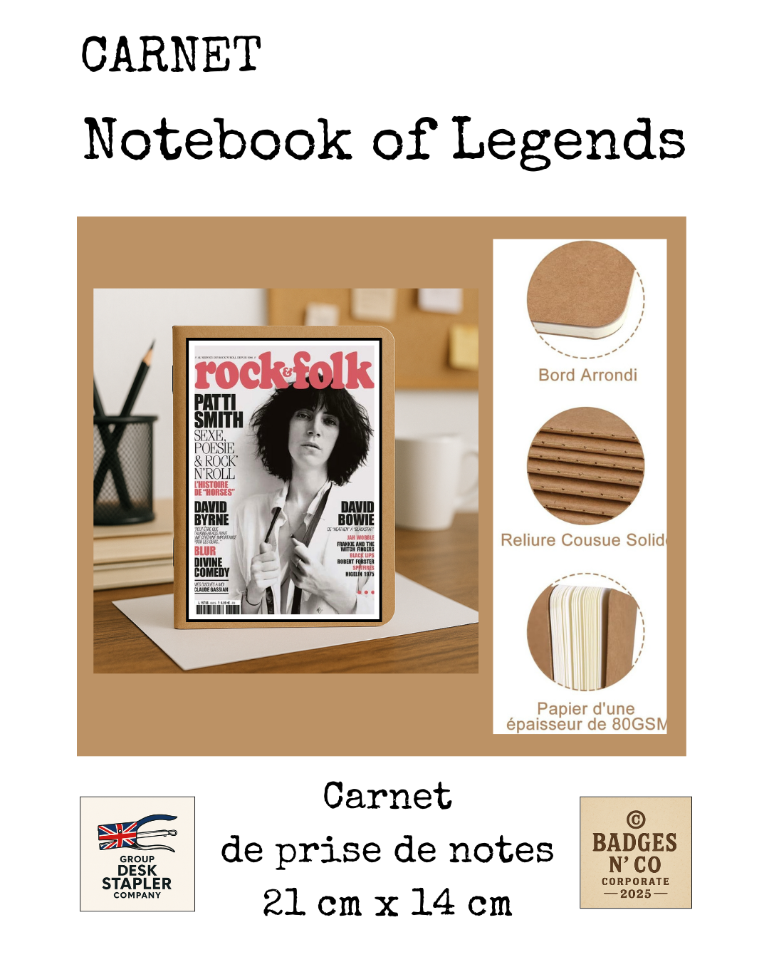 Carnet Patti Smith Notebook of Legends collector 21x14 cm