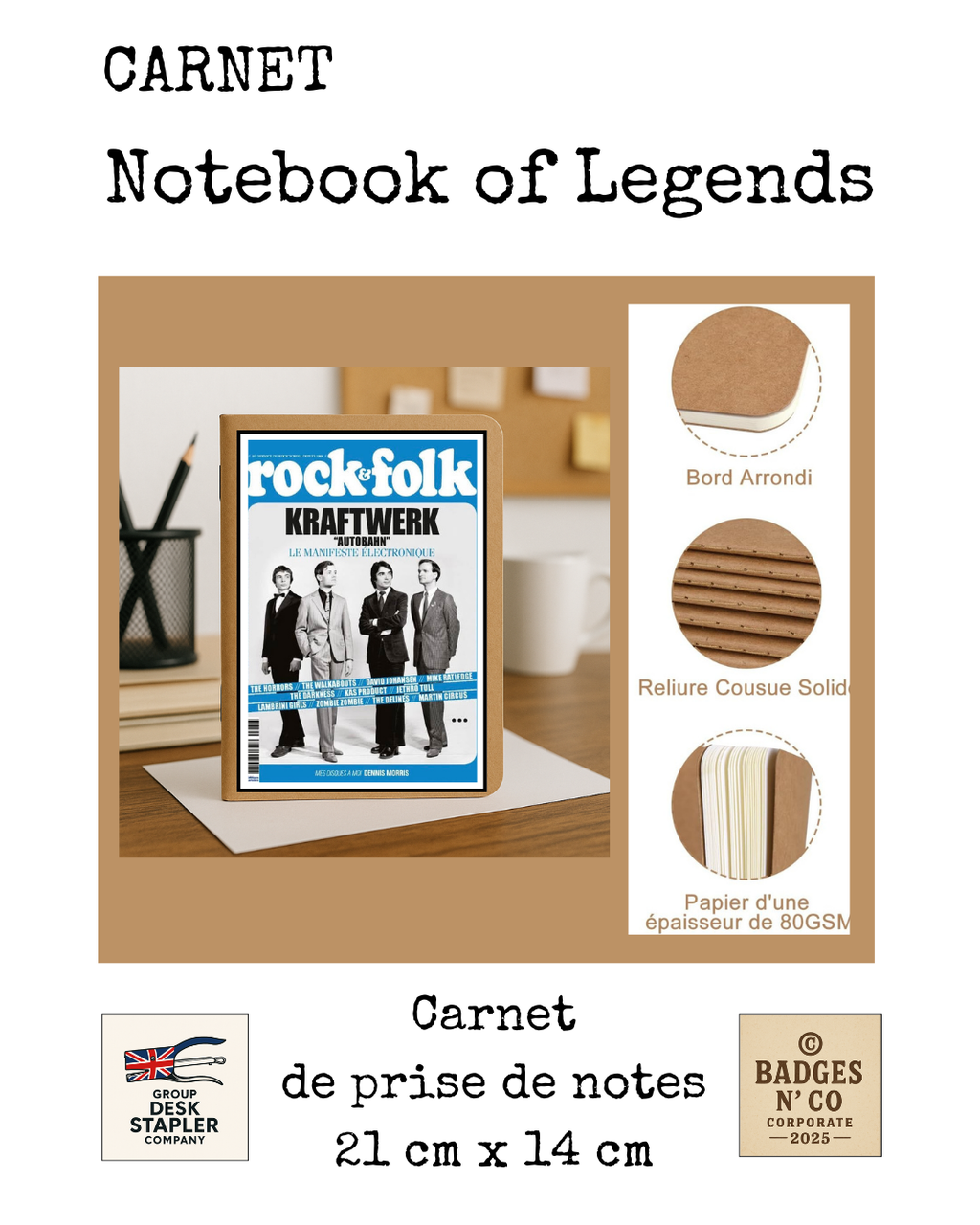 Carnet Kraftwerk Notebook of Legends collector 21x14 cm