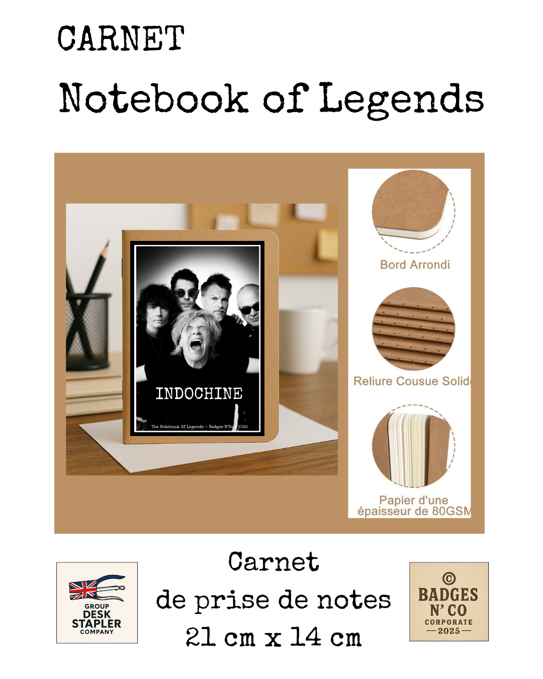 Indochine – carnet Notebook of Legend