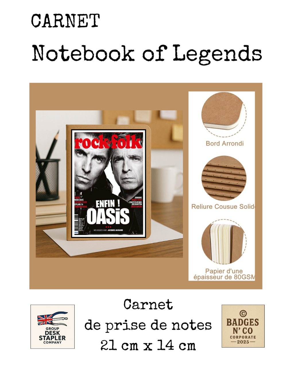 Carnet Oasis Notebook of Legends collector 21x14 cm