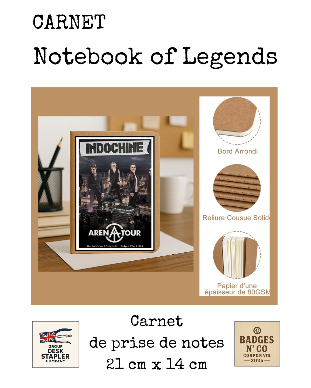 Indochine – carnet Notebook of Legend