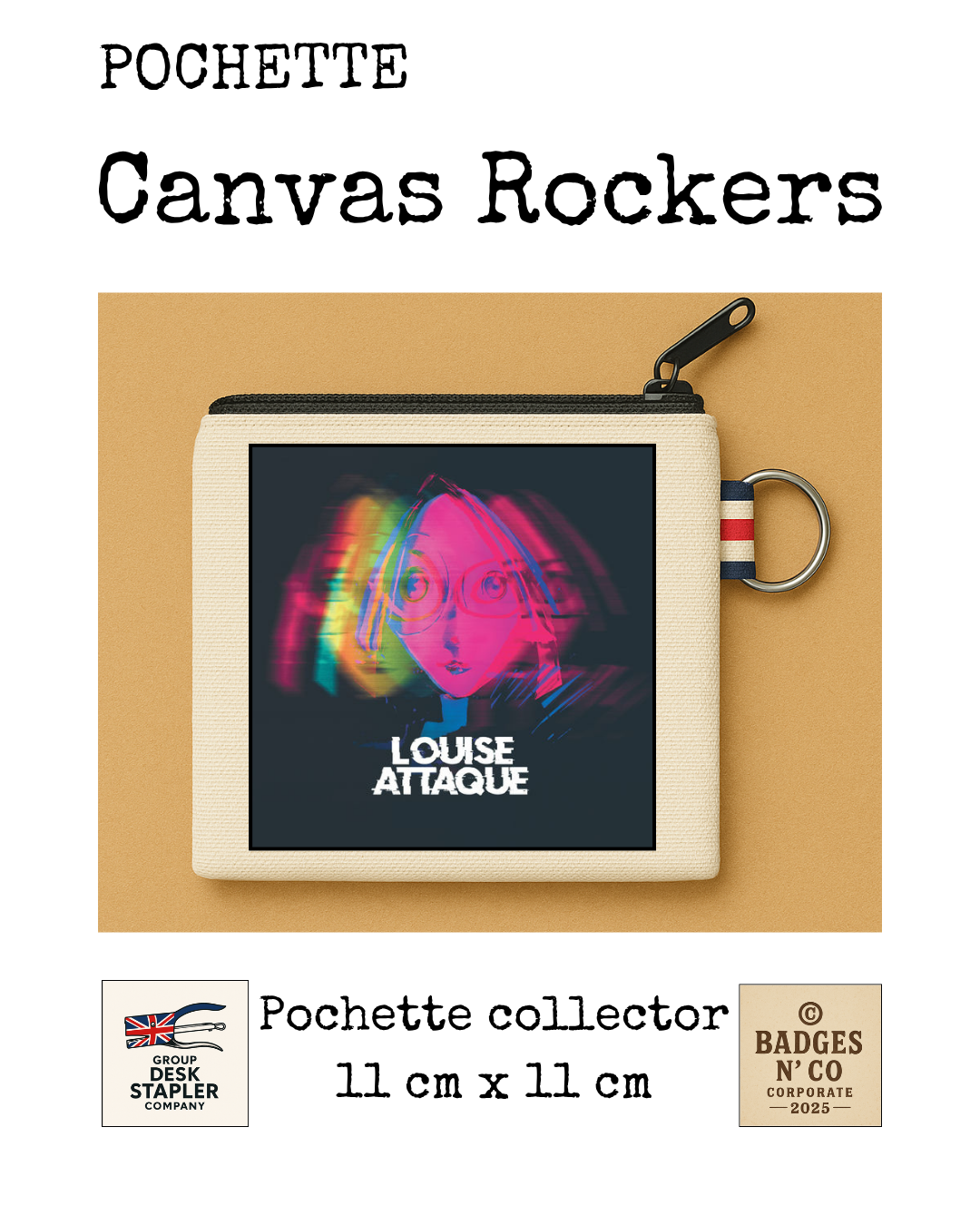 Pochette Louise Attaque Canvas Rocker collector 11x11 cm