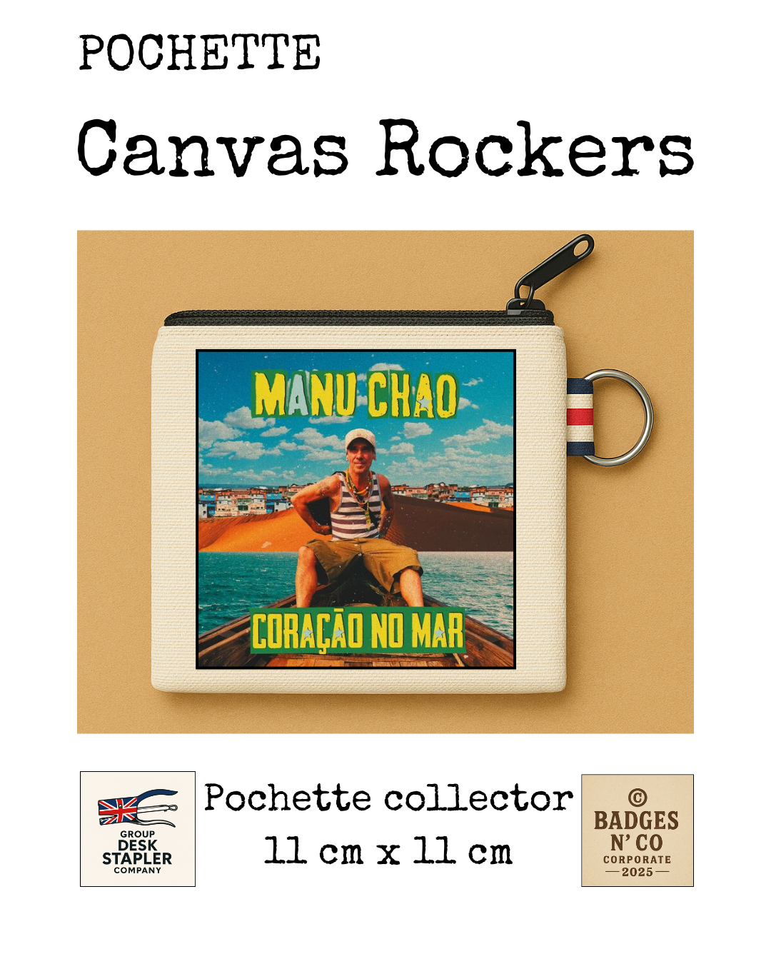 Pochette Manu Chao Canvas Rocker collector 11x11 cm
