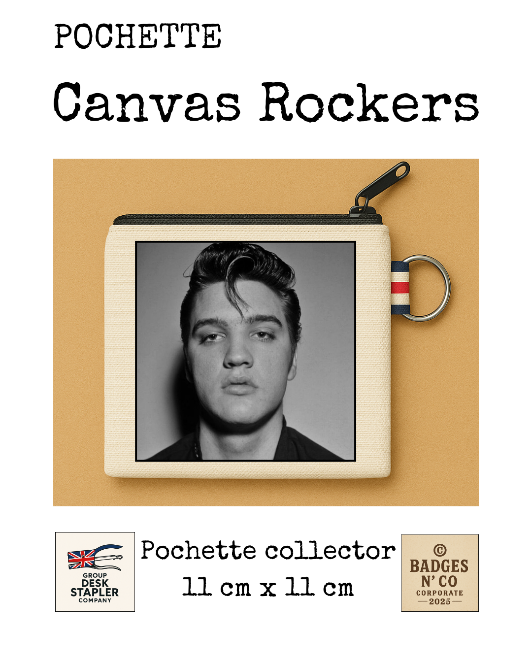 Elvis Presley – Pochette 11x11 cm – Canvas Rockers Collection