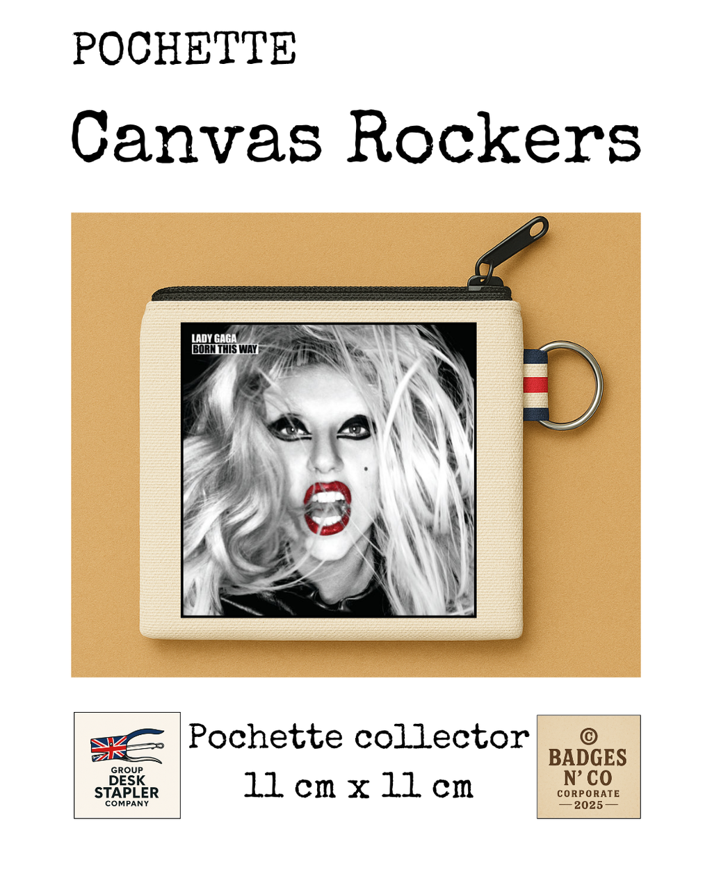 Pochette Lady Gaga Canvas Rocker collector 11x11 cm