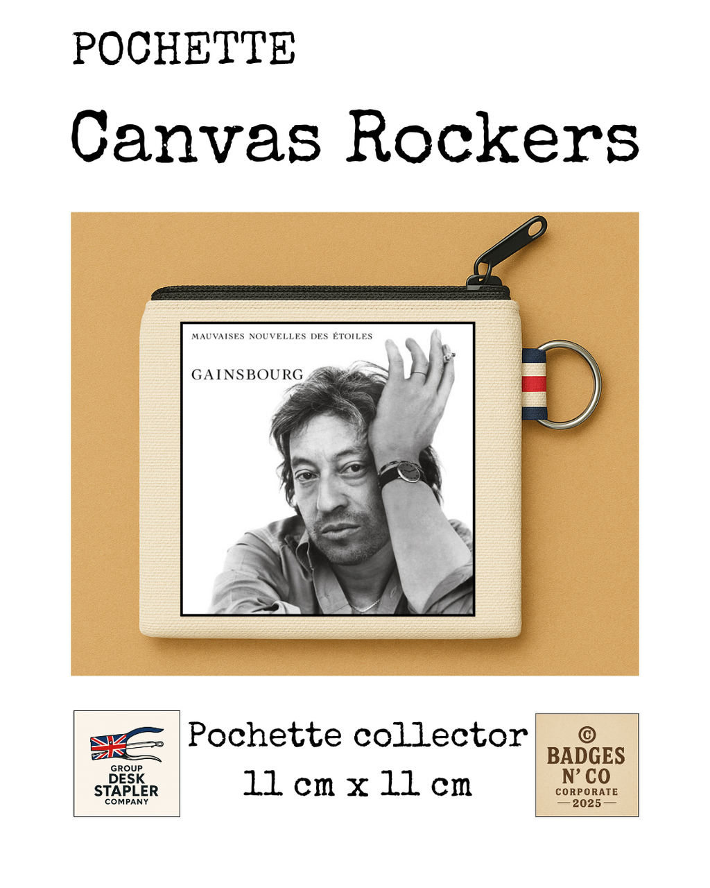 Pochette Serge Gainsbourg 11x11 cm chanson française poétique collector design musical