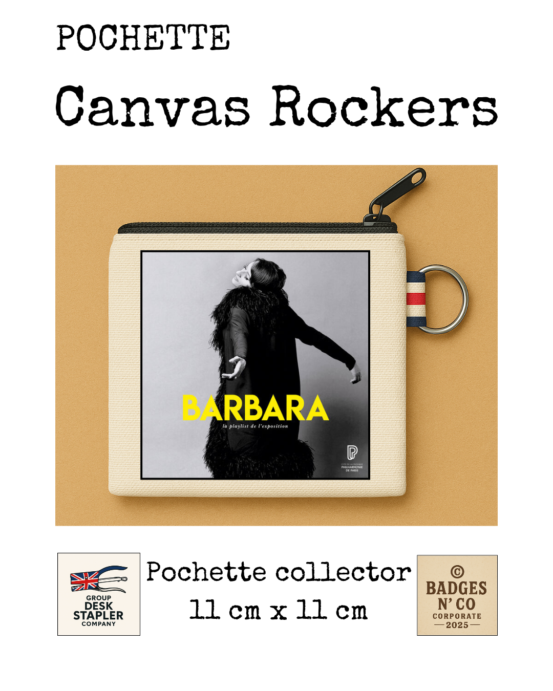Pochette Barbara Canvas Rocker collector 11x11 cm