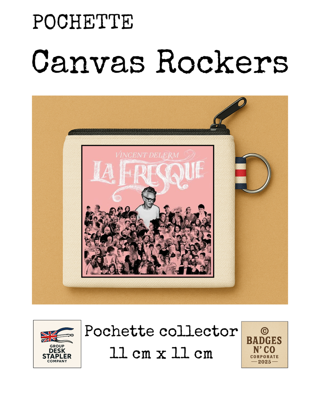 Pochette Vincent Delerm La Fresque Canvas Rocker collector 11x11 cm