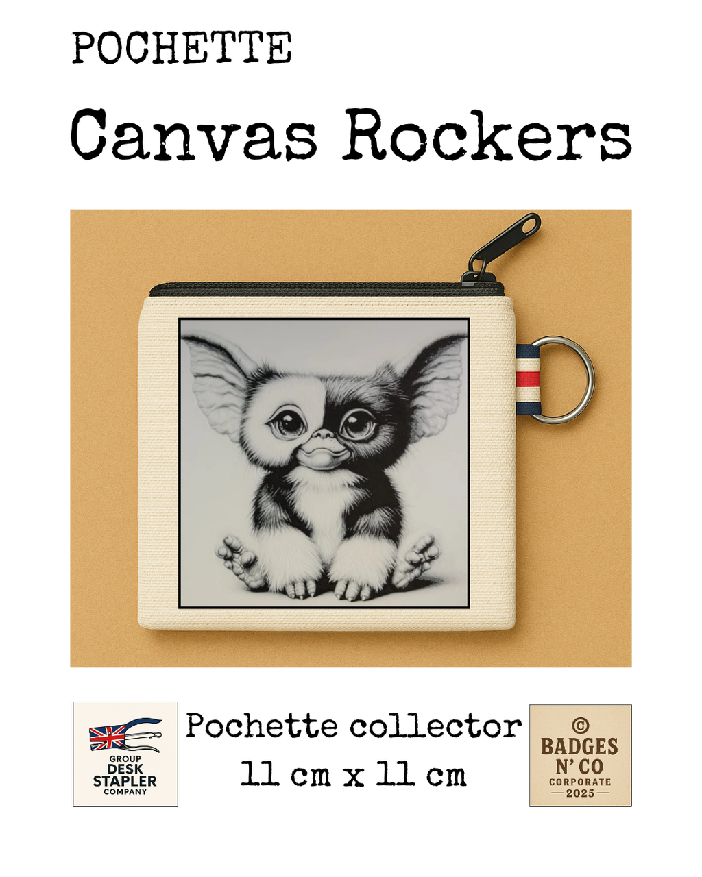 Pochette Gizmo Gremlins Canvas Rocker collector 11x11 cm