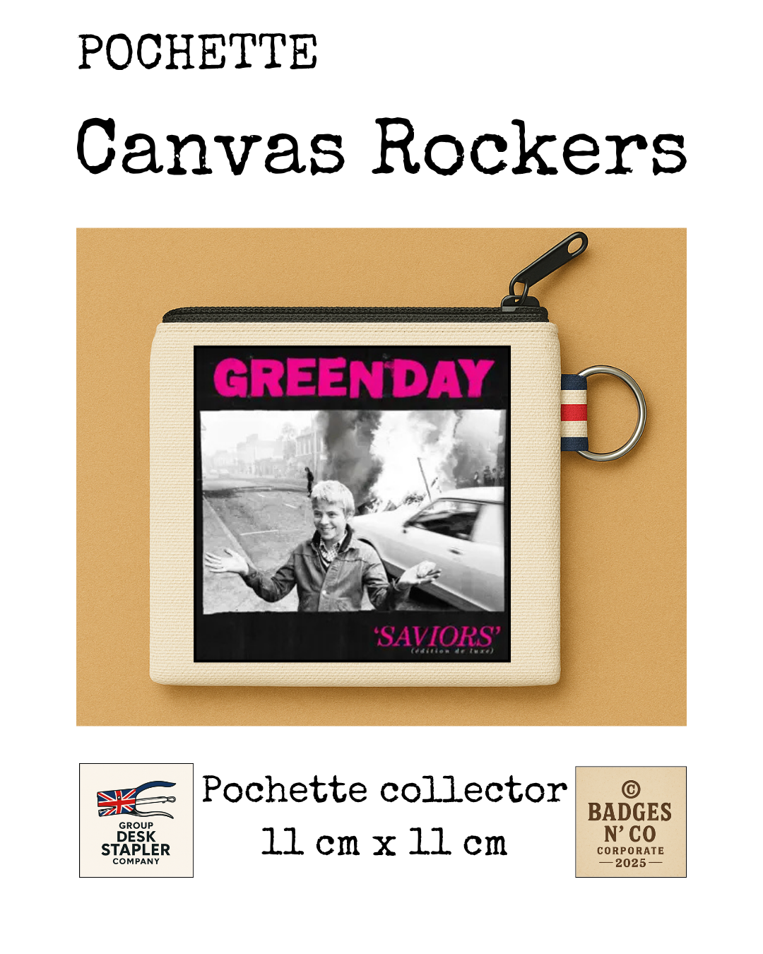 Pochette Green Day Canvas Rocker collector 11x11 cm