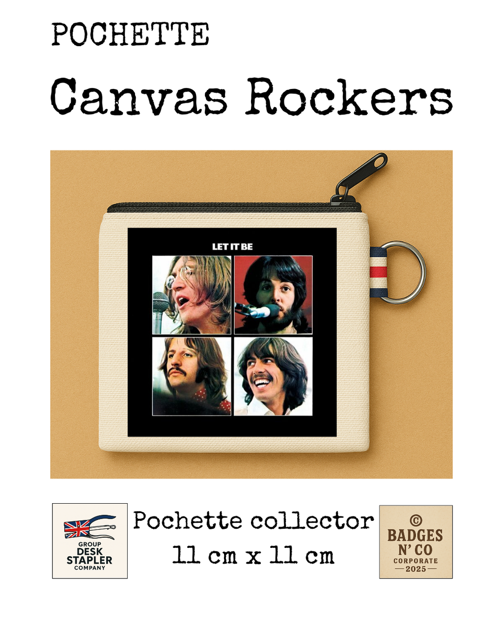 Pochette The Beatles Canvas Rocker collector 11x11 cm