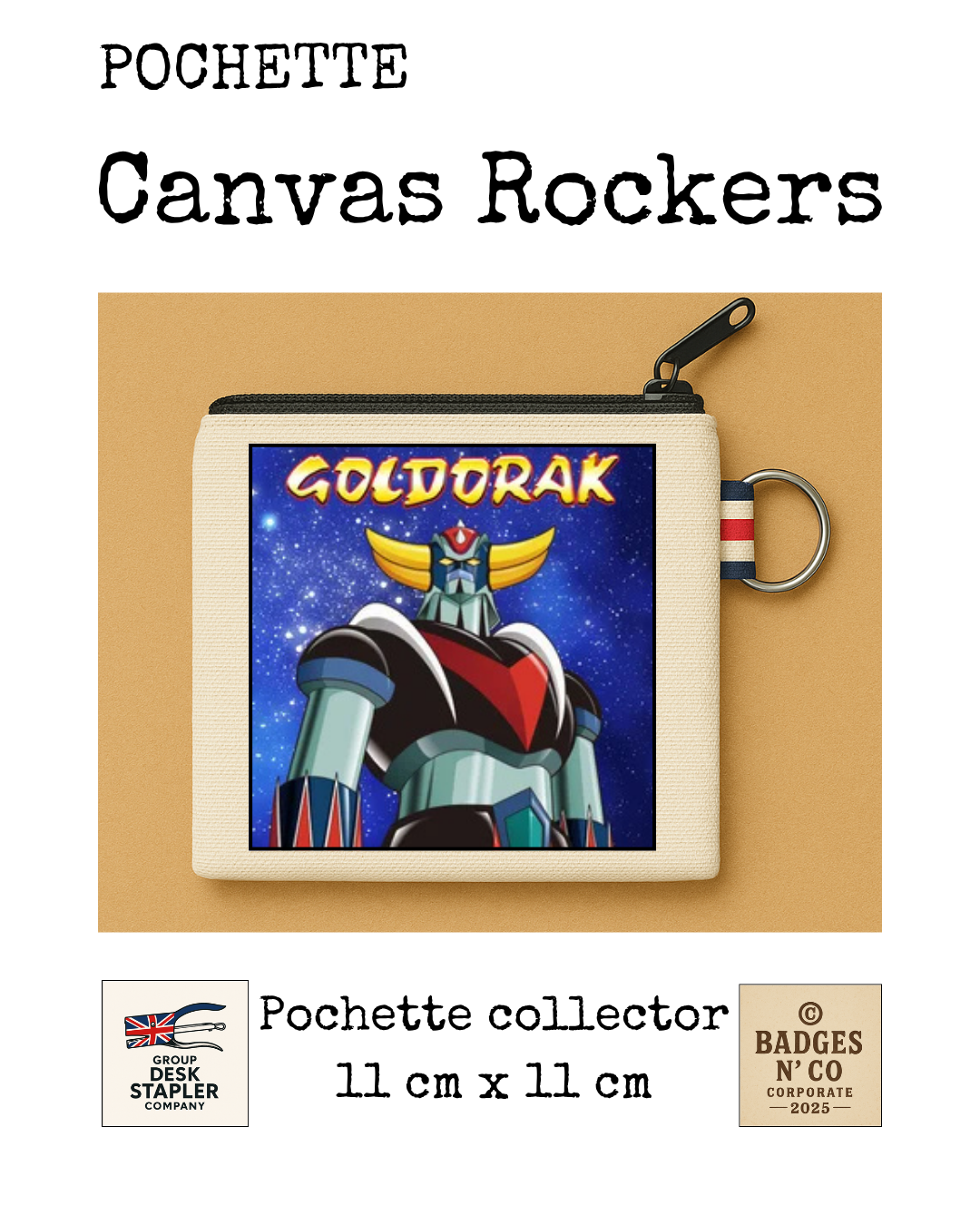 Pochette Goldorak Canvas Rocker collector 11x11 cm