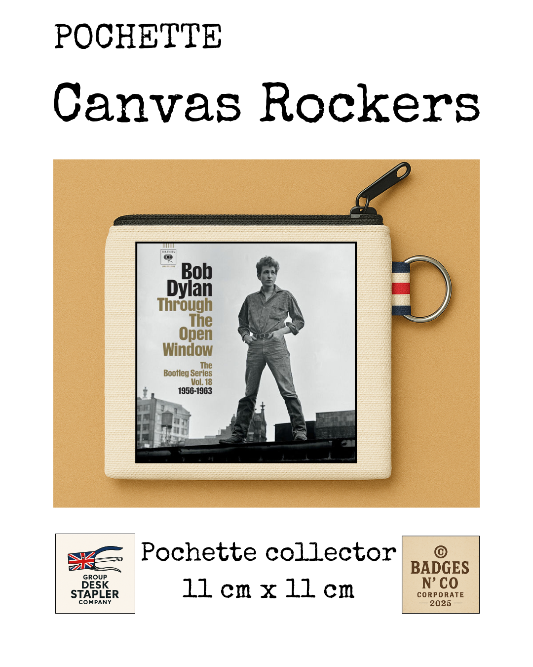 Bob Dylan Pochette Canvas Rockers 11x11 cm Collector