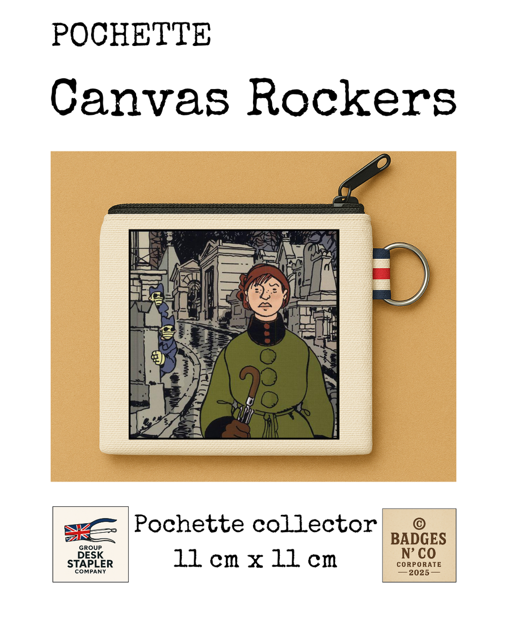 Pochette Adèle Blanc-Sec Tardi Canvas Rocker collector 11x11 cm