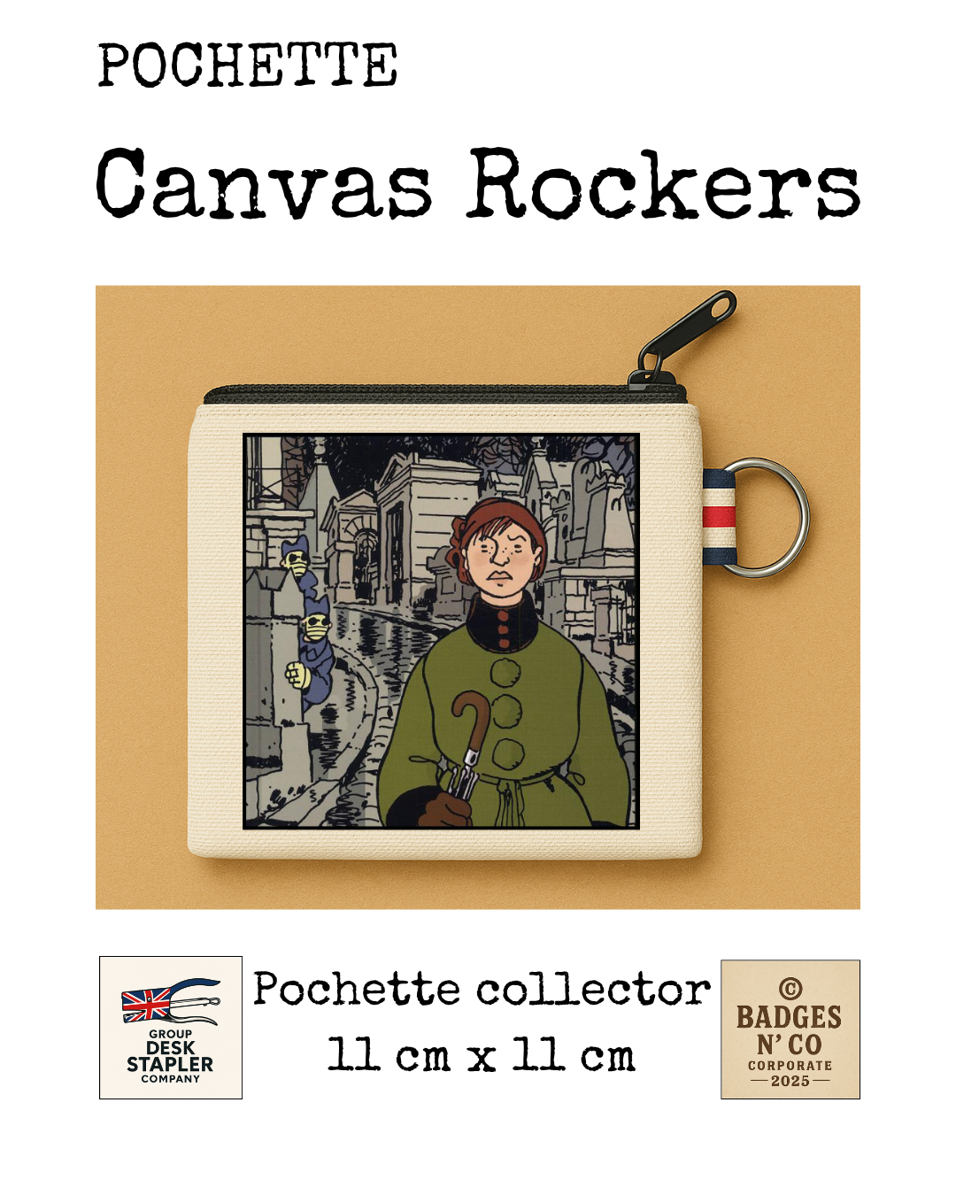 Pochette Adèle Blanc-Sec Tardi Canvas Rocker collector 11x11 cm