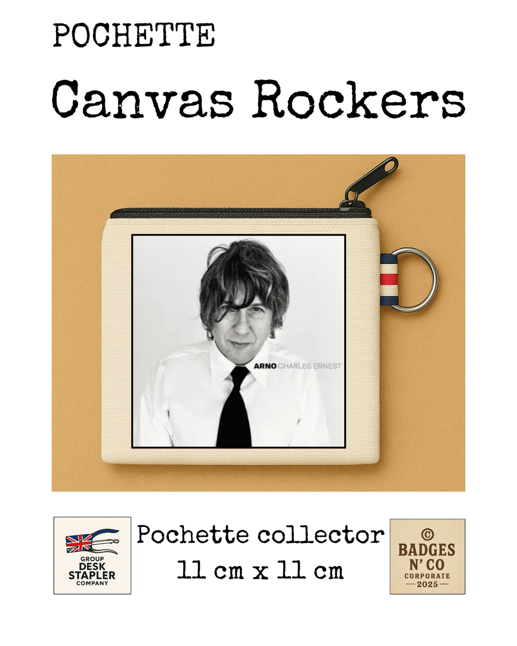 Pochette Arno Canvas Rocker collector 11x11 cm