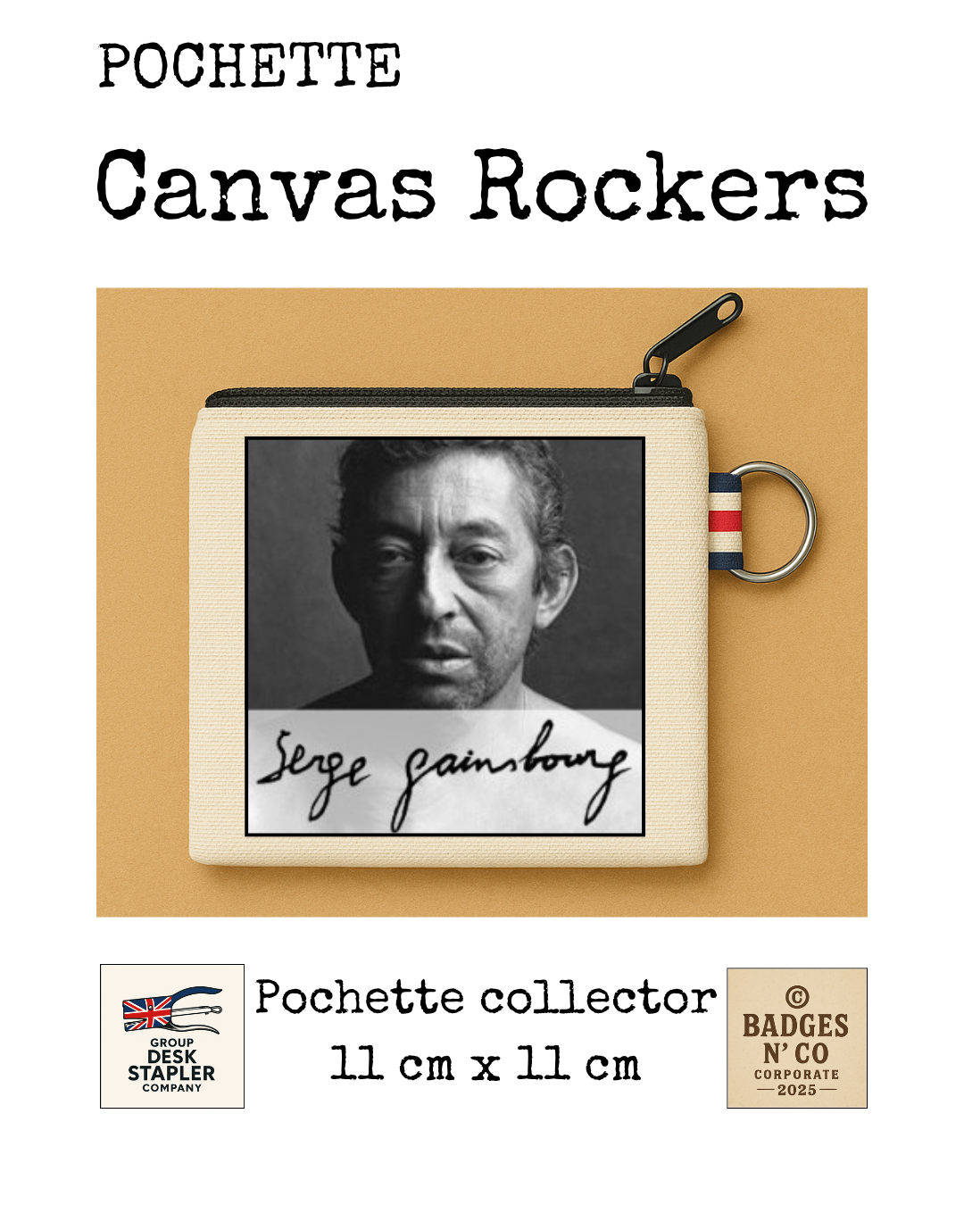 Pochette Serge Gainsbourg 11x11 cm – Collection Canvas Rockers