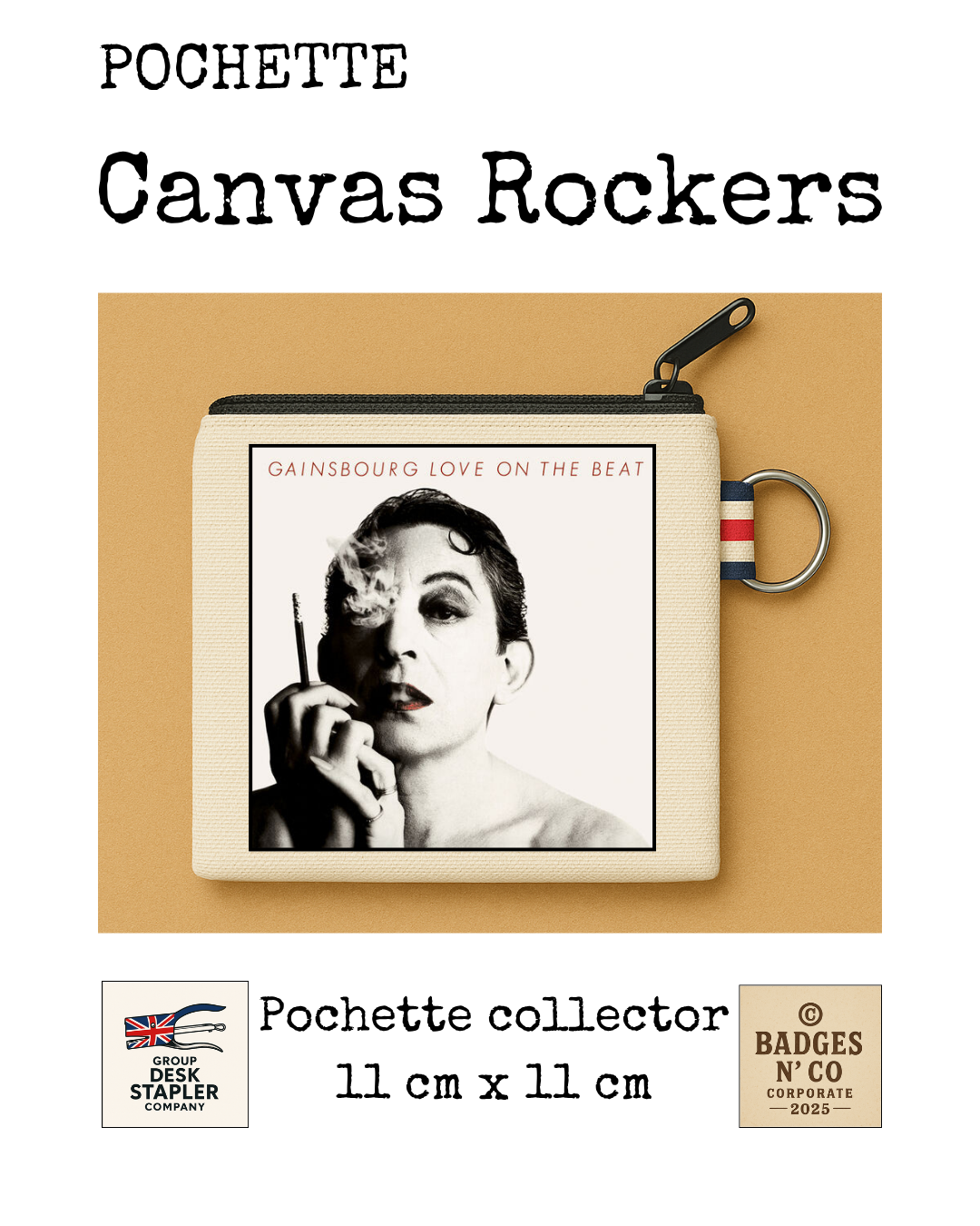 Pochette Serge Gainsbourg 11x11 cm – Collection Canvas Rockers