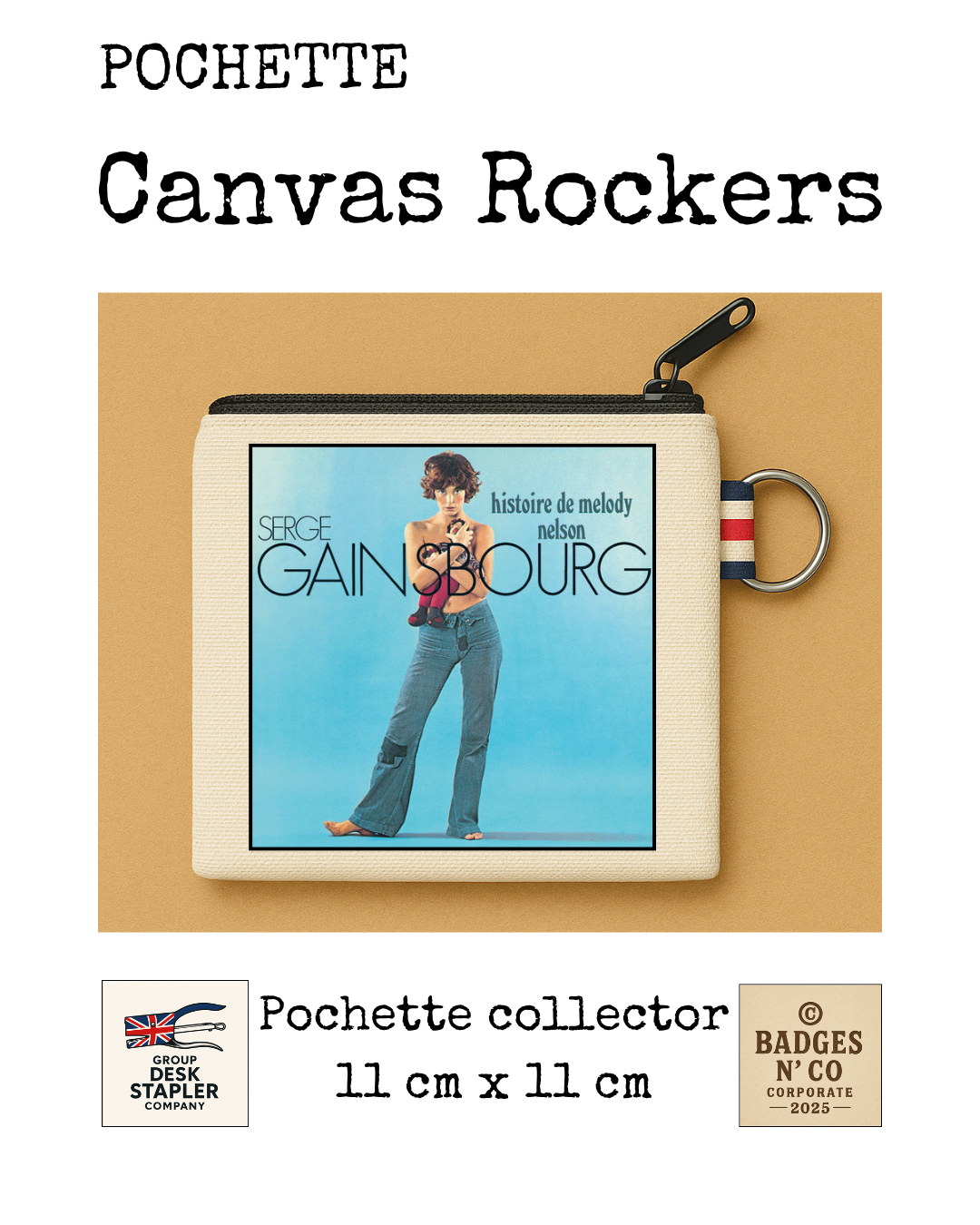 Pochette Serge Gainsbourg 11x11 cm – Collection Canvas Rockers