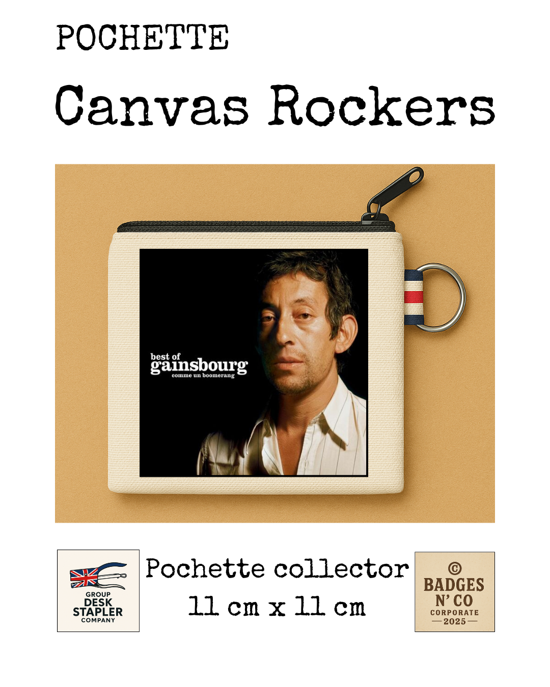 Pochette Serge Gainsbourg 11x11 cm – Collection Canvas Rockers