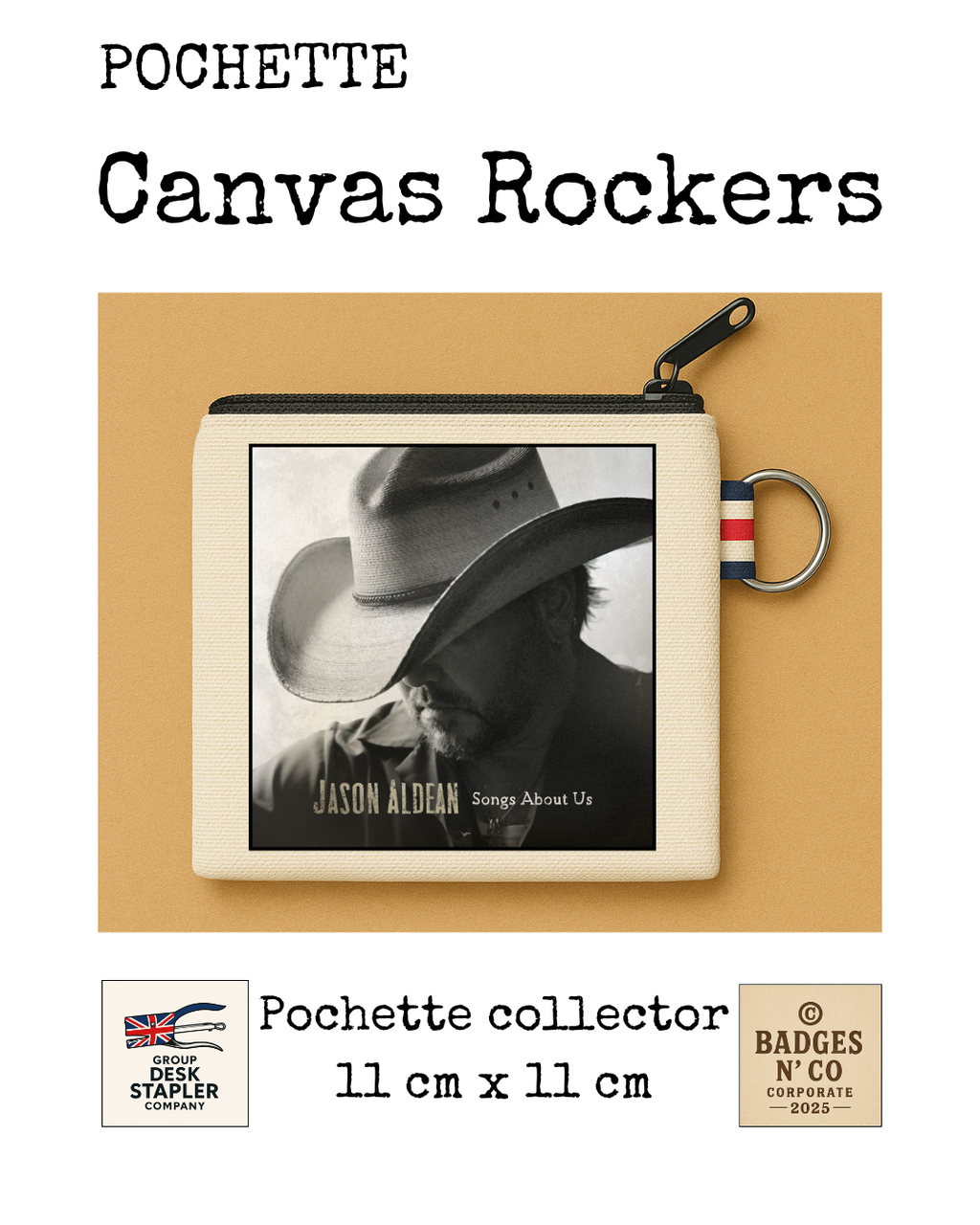 Jason Aldean Pochette Canvas Rockers 11x11 cm Collector
