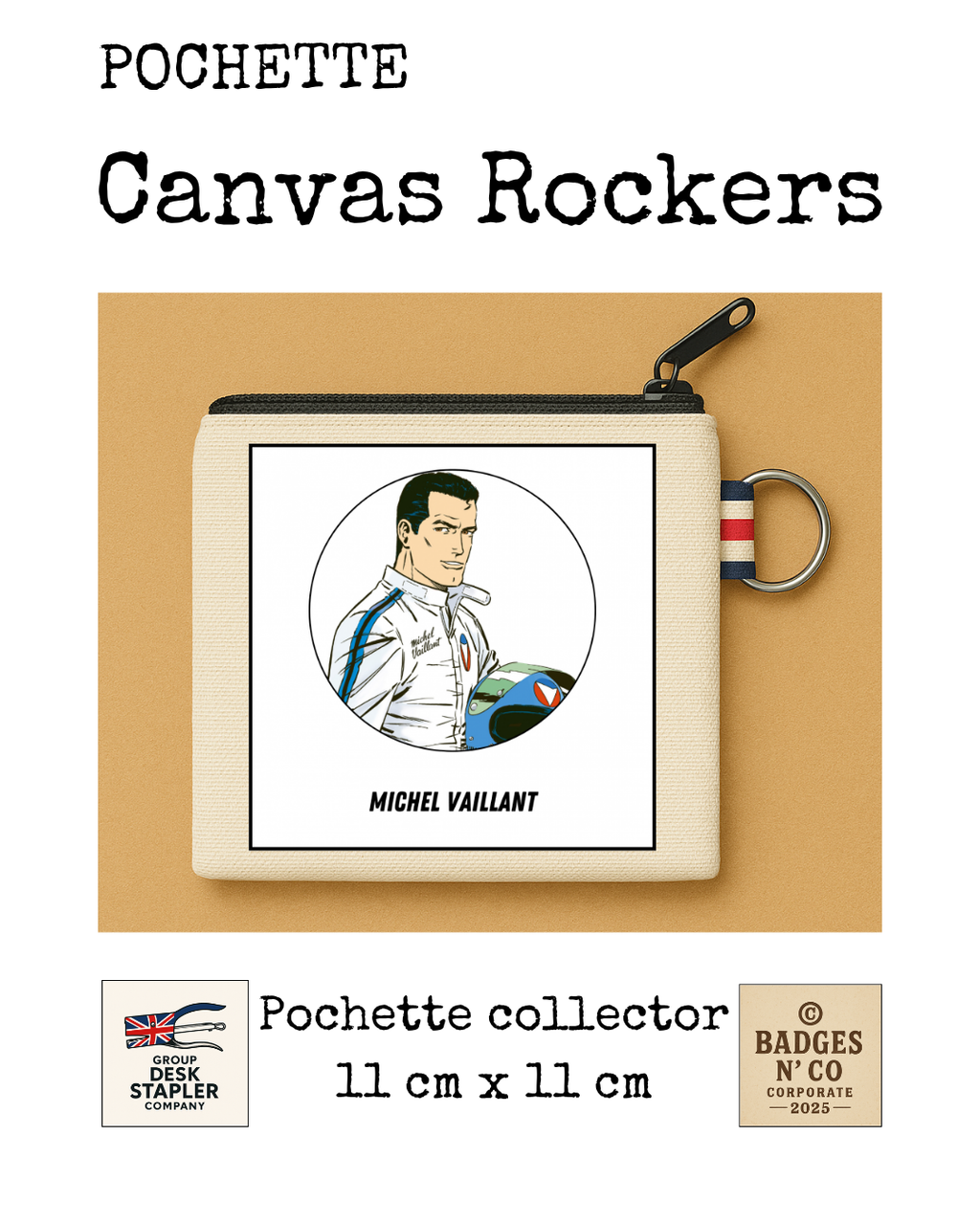 Pochette Michel Vaillant Canvas Rocker collector 11x11 cm