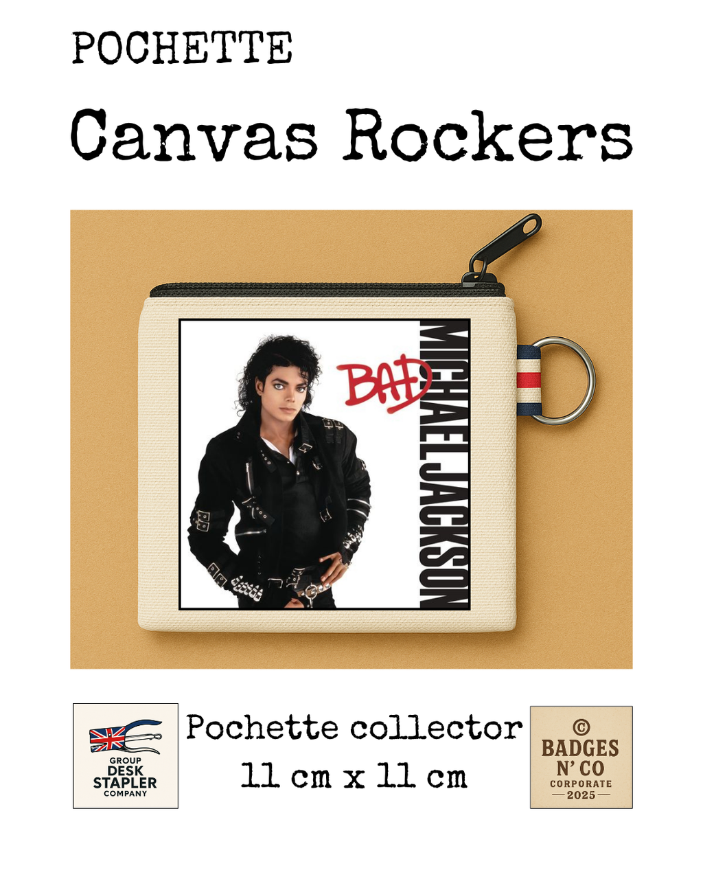 Michael Jackson Pochette Canvas Rockers 11x11 cm Collector