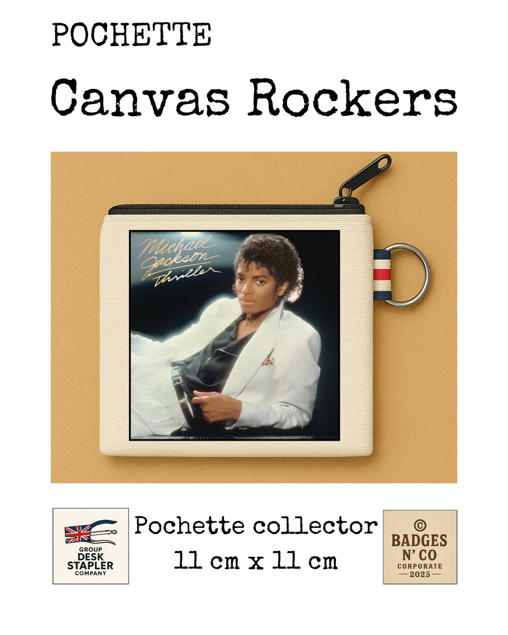 Michael Jackson Pochette Canvas Rockers 11x11 cm Collector