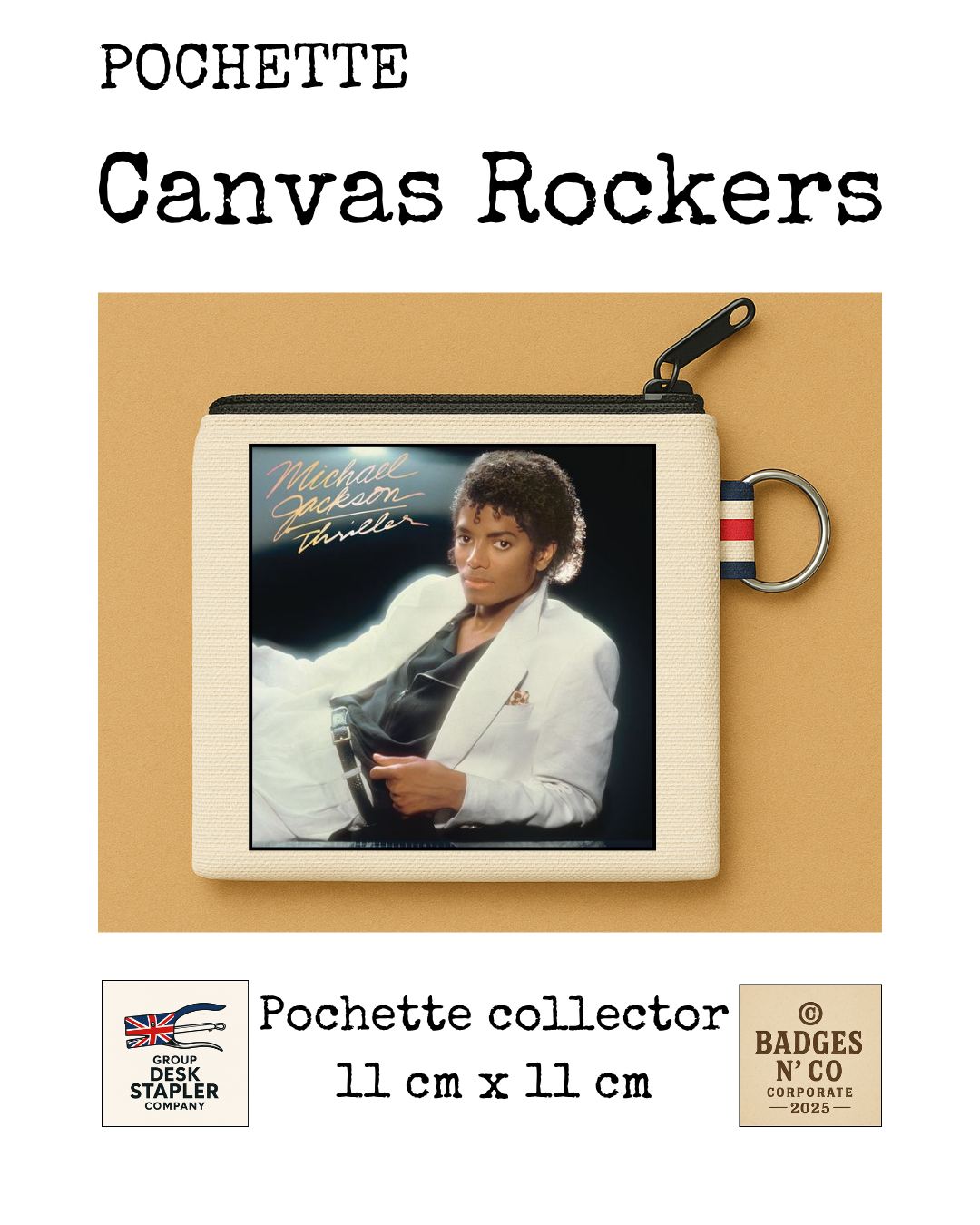 Michael Jackson Pochette Canvas Rockers 11x11 cm Collector