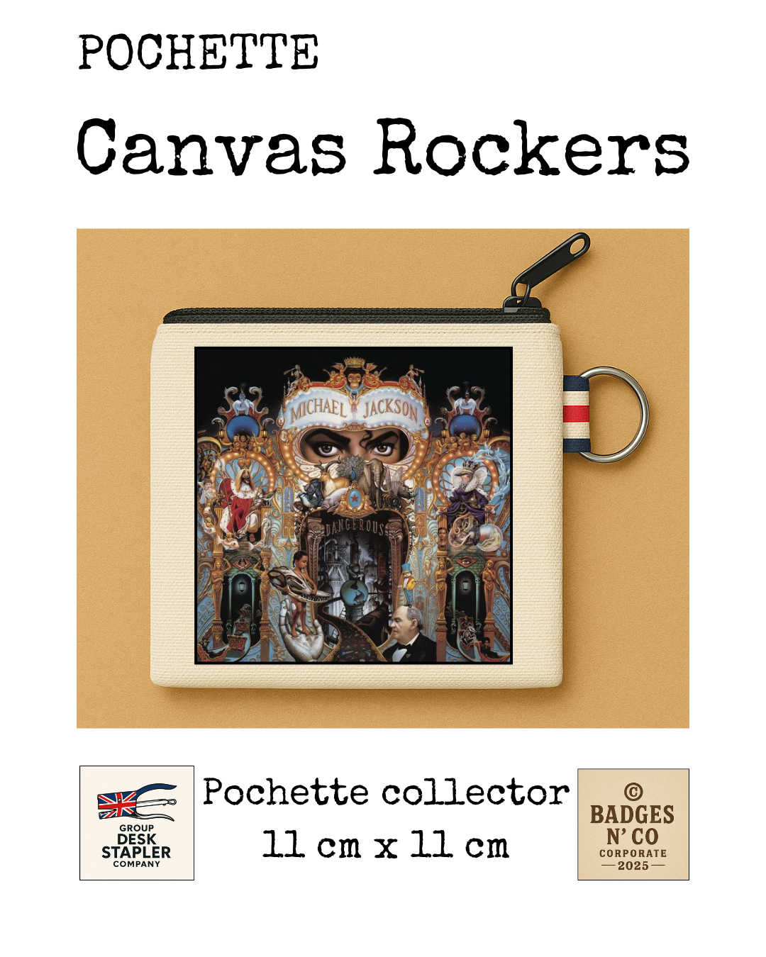 Michael Jackson Pochette Canvas Rockers 11x11 cm Collector
