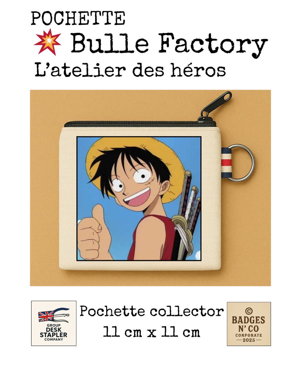 Pochette One Piece Bulle Factory 11x11 cm manga culte collector